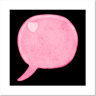 Message Heart Speech Bubble Valentine Day Posters and Art